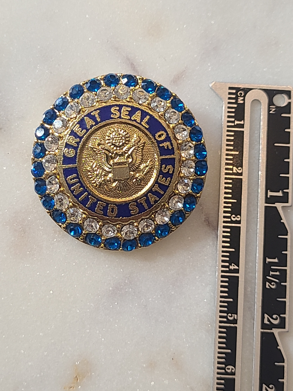 Vintage Rafaella 60s Seal Of USA Brooch - Picture 5 of 6